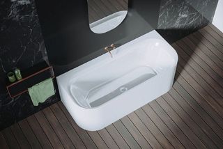 Акриловая ванна Riho Devotion Back2Wall Glossy Sparkle System Fall B096004005 180x80см с аэромассажем заполнение через перелив белый