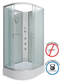 Душевая кабина Niagara NG-33194-14RBKG с гидромассажем 110x90см серебро/матовое