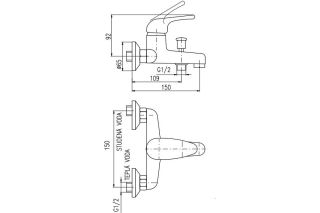 Смеситель для ванны Rav Slezak SAZAVA SA354.5/2 хром