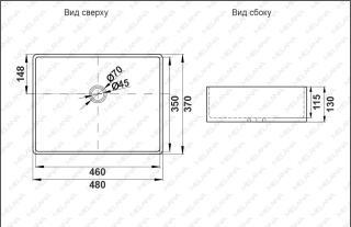 Накладная раковина Castle Melana ProfLine 48см бронза