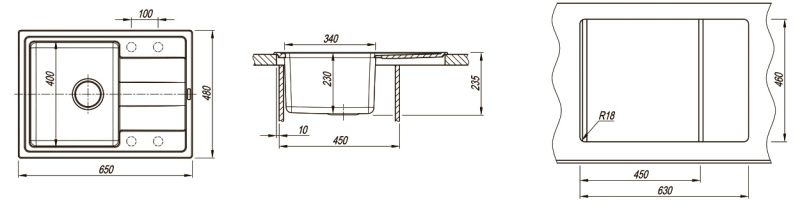 Кухонная мойка Florentina Комби 650 грей