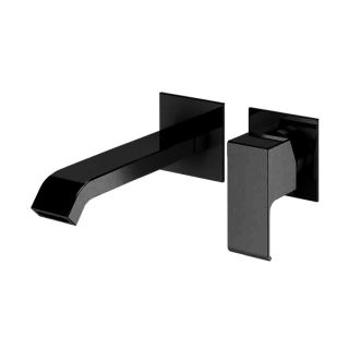 Смеситель для раковины однорычажный, без донного клапана, чёрный матовый Cezares PORTA-BLI2-NOP
