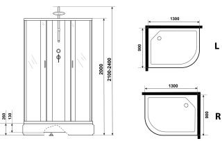 Душевая кабина Niagara NG-33394-14RBKT 130x90см серебро/матовое