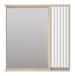 Зеркальный шкаф с подсветкой Brevita Balaton правый BAL-04080-03-01П 80см белый/бежевый