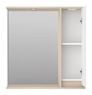 Зеркальный шкаф с подсветкой Brevita Balaton правый BAL-04080-03-01П 80см белый/бежевый