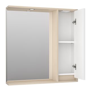 Зеркальный шкаф с подсветкой Brevita Balaton правый BAL-04080-03-01П 80см белый/бежевый