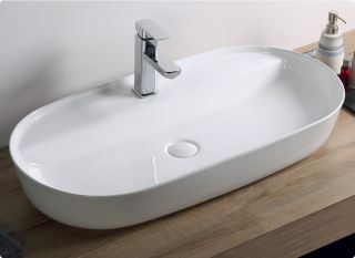 Раковина накладная BelBagno 82см белая BB1347