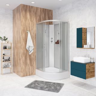 Душевая кабина Niagara NG-33094-14LBK 100x90см серебро/матовое