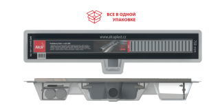 Душевой лоток AlcaPlast с перфорированной решеткой 75см хром APZ1SMART-LINE-750
