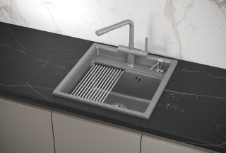 Мойка кухонная Granula Kitchen Space 5002, АЛЮМИНИУМ
