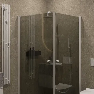 Душевой уголок на монопетле by Deonria U-90-89-6-G-W1 90x89см белый/графит