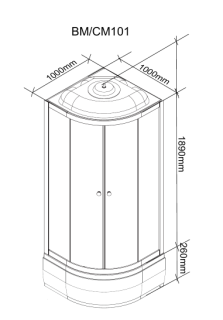 Душевая кабина Parly Bianco 100x100см ВМ101
