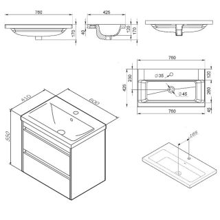 тумба под раковину  AM.PM Pulse M91-FHX0602-WCC0602WG белый 60 см