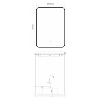 Зеркало Orange Black  BL-50ZE 50 см с LED подсветкой