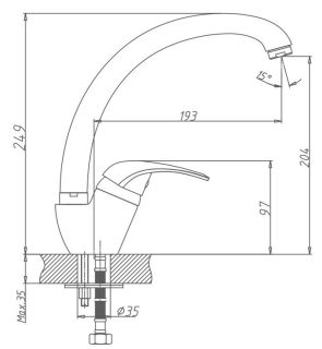 Смеситель для кухни Haiba HB4103 хром