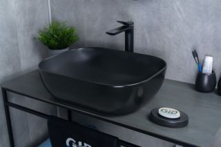 Раковина Gid Bm1302 53348 накладная черная матовая 50x40x14