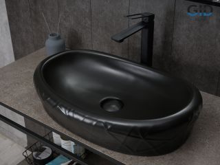 Раковина Gid Bm777 53357 накладная черная матовая 60x39x13.5