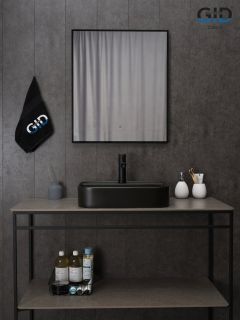 Раковина Gid Bm9550 53364 накладная черная матовая 50x40x11