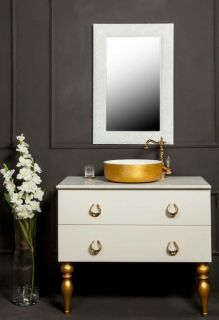 Раковина накладная Boheme Corian золото 819-G