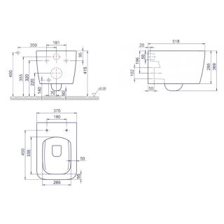 Подвесной унитаз Boheme Zen чёрный матовый 967-B