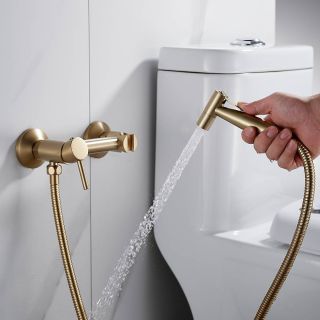 Гигиенический душ со смесителем Shevanik S107G золотой сатин