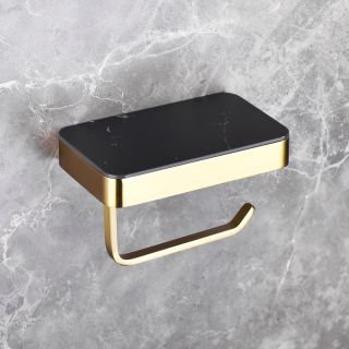 Бумагодержатель ABBER Westen AA1730G с полкой для телефона золото матовое