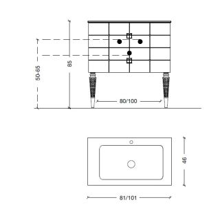 Тумба под раковину Armadi Art Vallessi Avangarde Piazza 80см белый/хром 841-080-WCR