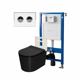 Комплект унитаза с инсталляцией Point Элемент PN48209WC с сиденьем Микролифт