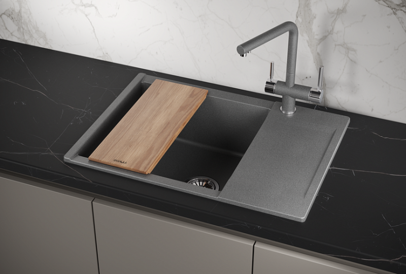 Мойка кухонная Granula 7003, ГРАФИТ