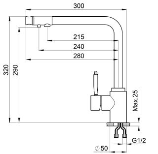 Смеситель для кухни Granula 2301, ГРАФИТ графит