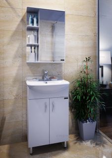 Зеркальный шкаф СанТа Ника 101085 50см правый фацет белый