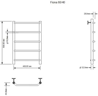 Полотенцесушитель электрический Aquanet Fiona 281993 60x40 см хром