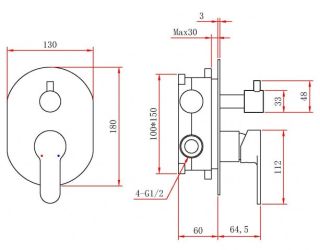 Душевой комплект Berges Ventas 3O хром 073009