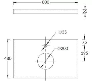 Столешница Kerama Marazzi Canaletto Про Чементо CN80.DD507020R 80 см коричневый тёмный матовый