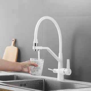 Смеситель для кухни Rose R558C белый