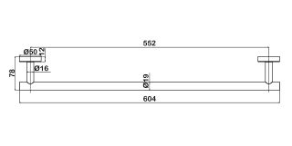 Полотенцедержатель одинарный Swedbe Attribut 9818B 60см чёрный