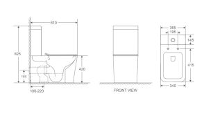 Унитаз-компакт DQ Berlin DT1437016 безободковый белый