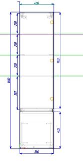 Шкаф подвесной Art&Max Techno 40x160см правый айс какао AM-Techno-1600-AC-SO-FC305-R