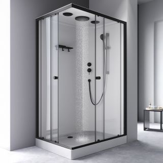 Душевая кабина Am.Pm X-Joy W94C-403-12080BT профиль мат.черный стекло прозрачное