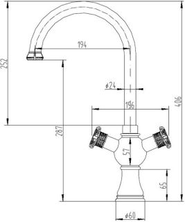 Смеситель для кухни ZORG Antic A 2004K-BR