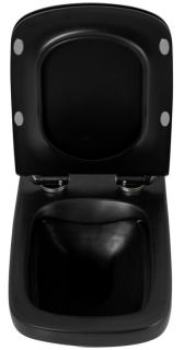 Комплект 4 в 1 BelBagno BB3201CHR-MB/BB3201SC-MB/BB002-80/BB007-PR-NERO.M унитаз подвесной SELA BB3201CHR-MB с сиденьем BB3201SC-MB система инсталляции для унитазов BB002-80 с кнопкой смыва BB007-PR-NERO.M