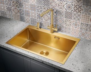 Мойка для кухни Milacio Denia 75 Steel MC.77508 брашированное золото