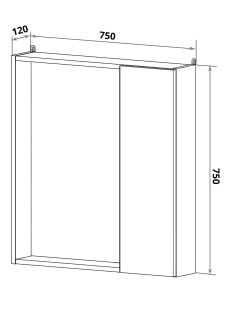 Зеркальный шкаф Runo белый Манхэттен 75 (00-00001045)
