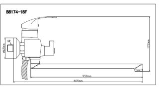 Смеситель для ванны с душем BOOU B8174-18F хром