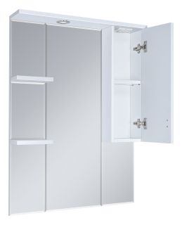 Зеркальный шкаф с подсветкой Misty Дива 75см правый белый