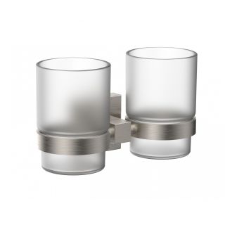 Два стакана для зубных щеток с держателем Wonzon & Woghand Polo WW-8928-BN брашированный никель