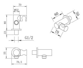 Душевой комплект Berges Nardis 2R чёрный матовый 071004
