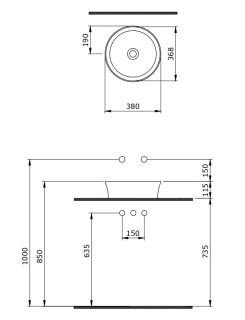 Раковина Berges EGO SL 181071 38см жасмин матовый