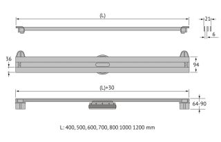 Душевой лоток Berges Super Slim 092054 80см золото