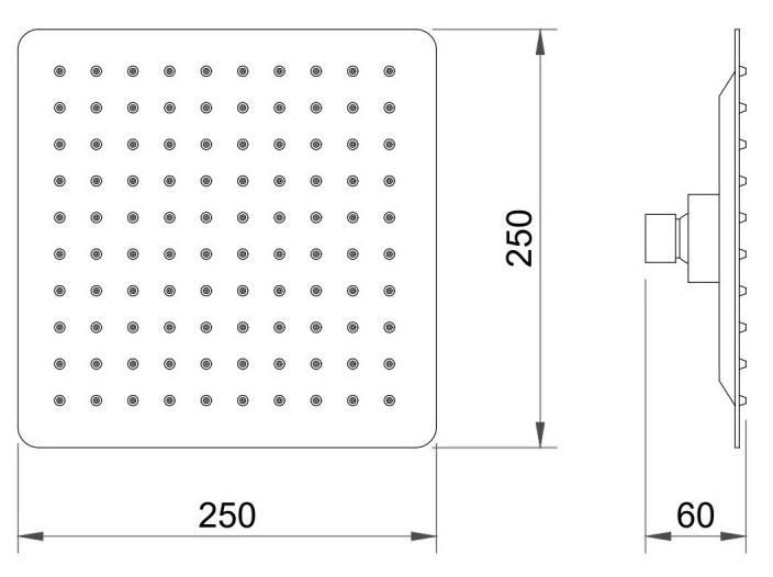 Верхний душ Berges Ventas S 25см чёрный матовый 074002